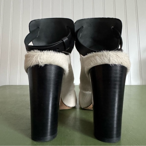 Zero + Maria Cornejo Open Back Pony Hair Heeled Booties w Ankle Straps *Italy* - Picture 5 of 9